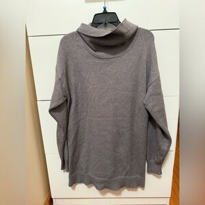 NWOT Gray Cowl Turtleneck Sweater with Relaxed Fit